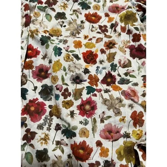 il gufo | Girls Long Sleeve Button Down Floral Fall Autumn Scenery Sz 8 - Picture 5 of 7
